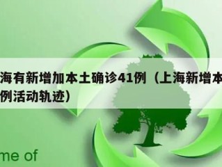 上海有新增加本土确诊41例（上海新增本土病例活动轨迹）