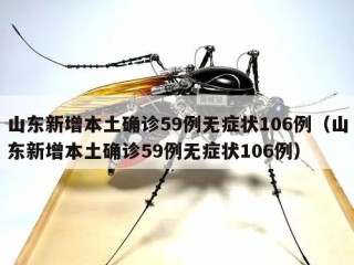 山东新增本土确诊59例无症状106例（山东新增本土确诊59例无症状106例）