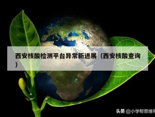 西安核酸检测平台异常新进展（西安核酸查询）