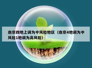 南京四地上调为中风险地区（南京4地调为中风险1地调为高风险）