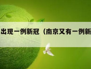 南京又出现一例新冠（南京又有一例新冠肺炎病人）