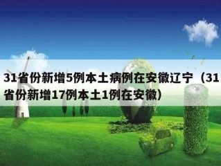 31省份新增5例本土病例在安徽辽宁（31省份新增17例本土1例在安徽）