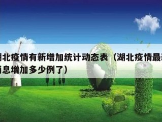 湖北疫情有新增加统计动态表（湖北疫情最新消息增加多少例了）