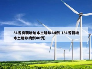 31省有新增加本土确诊44例（31省新增本土确诊病例40例）